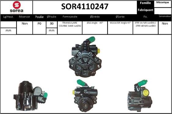 SNRA SOR4110247 - Hidrosūknis, Stūres iekārta autodraugiem.lv