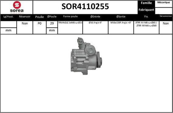 SNRA SOR4110255 - Hidrosūknis, Stūres iekārta autodraugiem.lv