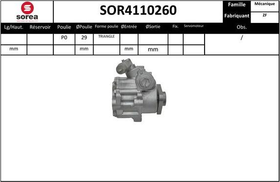 SNRA SOR4110260 - Hidrosūknis, Stūres iekārta autodraugiem.lv