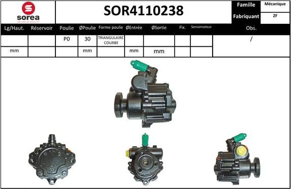 SNRA SOR4110238 - Hidrosūknis, Stūres iekārta autodraugiem.lv