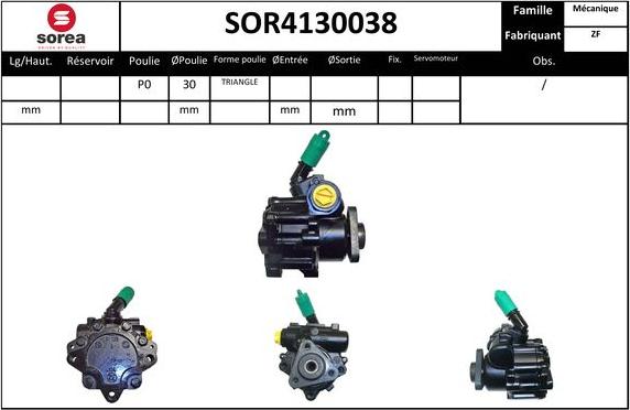 SNRA SOR4130038 - Hidrosūknis, Stūres iekārta autodraugiem.lv