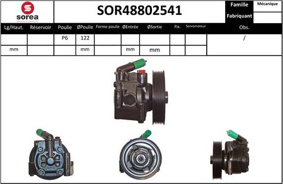 SNRA SOR48802541 - Hidrosūknis, Stūres iekārta autodraugiem.lv