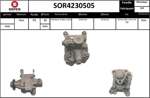 SNRA SOR4230505 - Hidrosūknis, Stūres iekārta autodraugiem.lv
