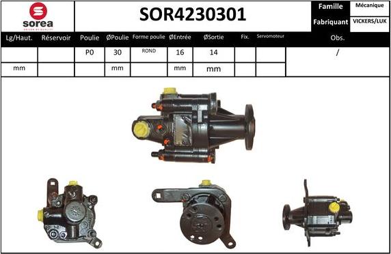 SNRA SOR4230301 - Hidrosūknis, Stūres iekārta autodraugiem.lv