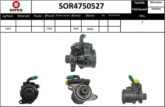 SNRA SOR4750527 - Hidrosūknis, Stūres iekārta autodraugiem.lv
