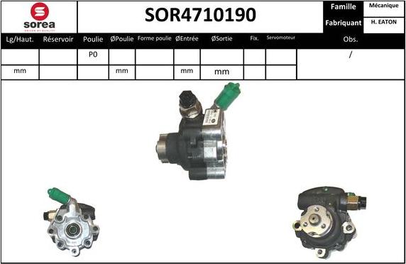 SNRA SOR4710190 - Hidrosūknis, Stūres iekārta autodraugiem.lv