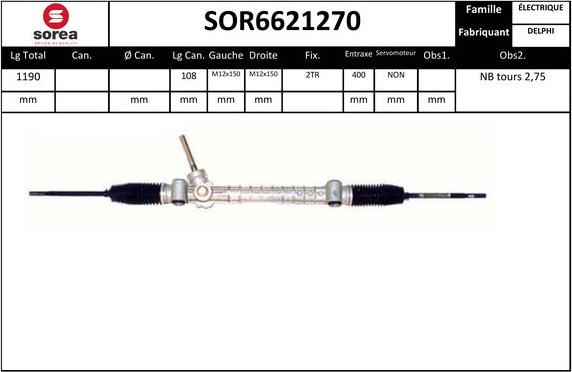 SNRA SOR6621270 - Stūres mehānisms autodraugiem.lv