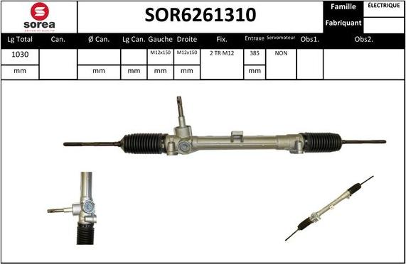 SNRA SOR6261310 - Stūres mehānisms autodraugiem.lv