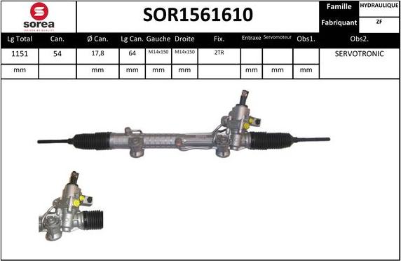 SNRA SOR1561610 - Stūres mehānisms autodraugiem.lv