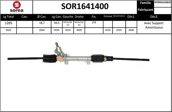 SNRA SOR1641400 - Stūres mehānisms autodraugiem.lv