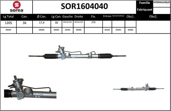 SNRA SOR1604040 - Stūres mehānisms autodraugiem.lv