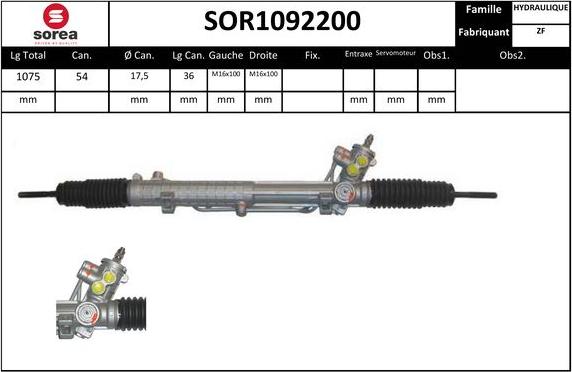 SNRA SOR1092200 - Stūres mehānisms autodraugiem.lv
