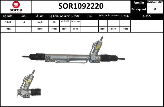 SNRA SOR1092220 - Stūres mehānisms autodraugiem.lv