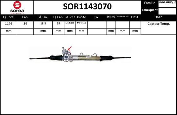 SNRA SOR1143070 - Stūres mehānisms autodraugiem.lv