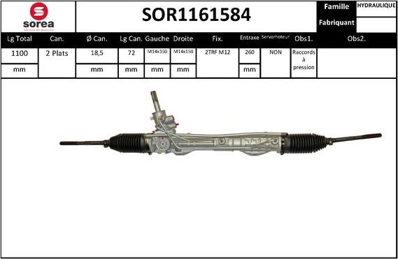 SNRA SOR1161584 - Stūres mehānisms autodraugiem.lv