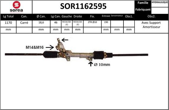 SNRA SOR1162595 - Stūres mehānisms autodraugiem.lv