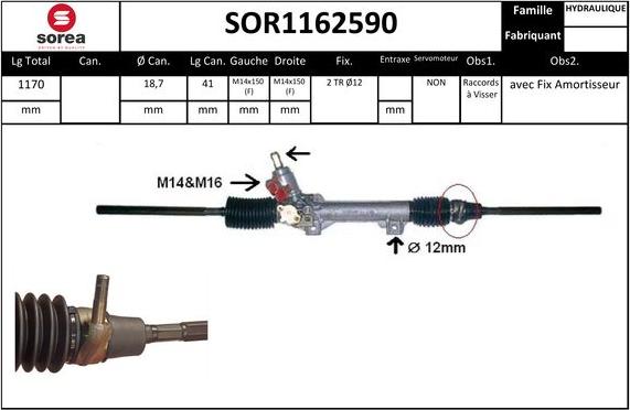 SNRA SOR1162590 - Stūres mehānisms autodraugiem.lv
