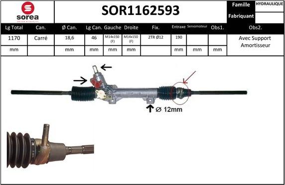 SNRA SOR1162593 - Stūres mehānisms autodraugiem.lv