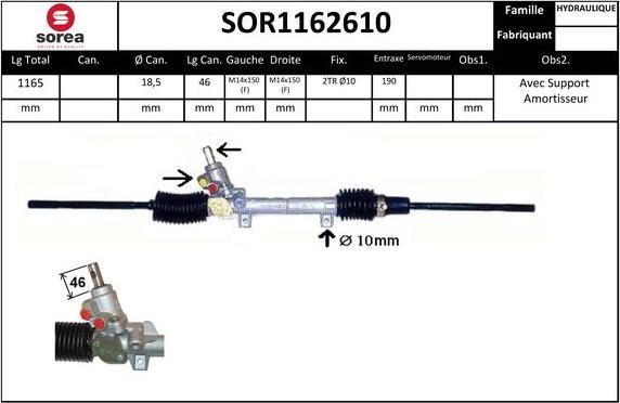 SNRA SOR1162610 - Stūres mehānisms autodraugiem.lv
