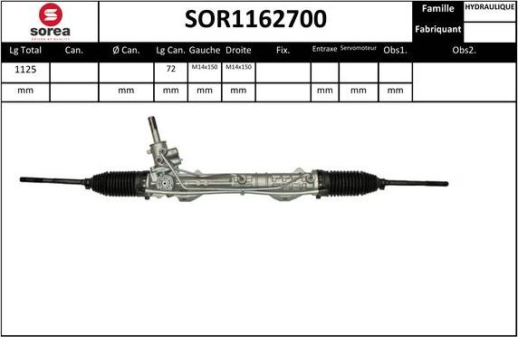 SNRA SOR1162700 - Stūres mehānisms autodraugiem.lv