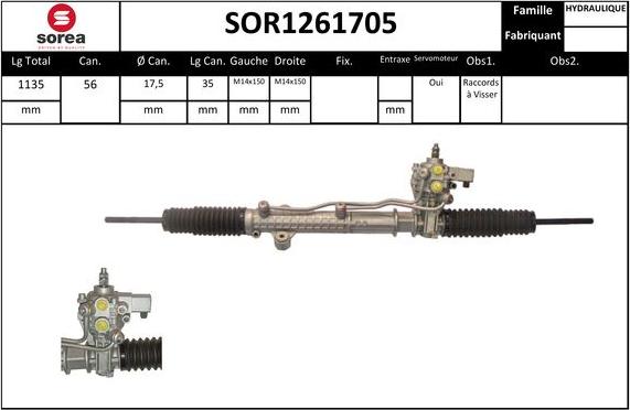 SNRA SOR1261705 - Stūres mehānisms autodraugiem.lv