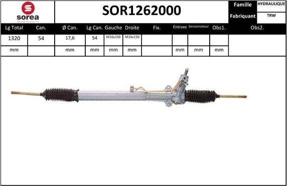 SNRA SOR1262000 - Stūres mehānisms autodraugiem.lv