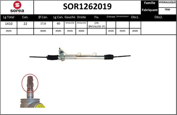SNRA SOR1262019 - Stūres mehānisms autodraugiem.lv