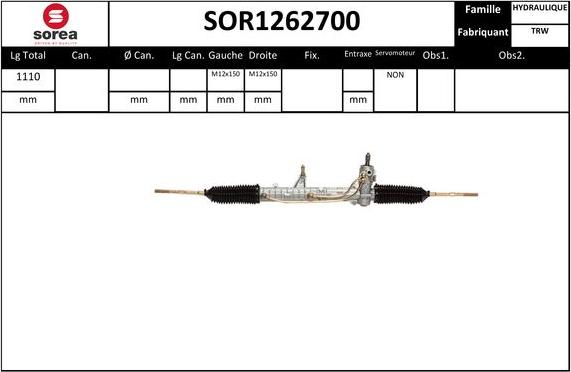 SNRA SOR1262700 - Stūres mehānisms autodraugiem.lv