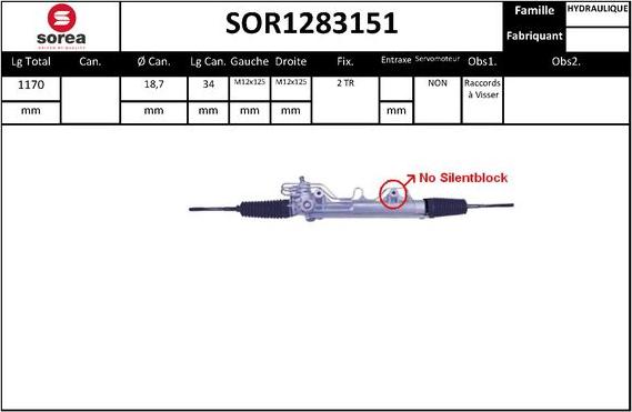 SNRA SOR1283151 - Stūres mehānisms autodraugiem.lv