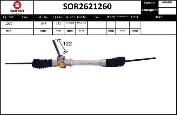 SNRA SOR2621260 - Stūres mehānisms autodraugiem.lv