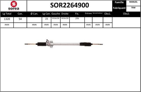 SNRA SOR2264900 - Stūres mehānisms autodraugiem.lv