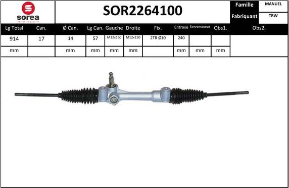 SNRA SOR2264100 - Stūres mehānisms autodraugiem.lv