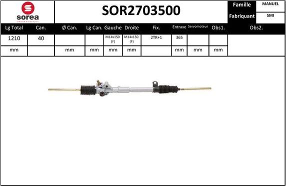 SNRA SOR2703500 - Stūres mehānisms autodraugiem.lv