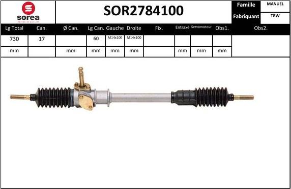 SNRA SOR2784100 - Stūres mehānisms autodraugiem.lv
