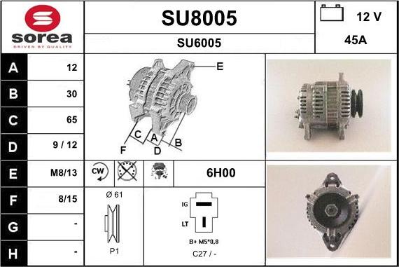 SNRA SU8005 - Ģenerators autodraugiem.lv