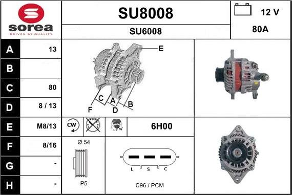 SNRA SU8008 - Ģenerators autodraugiem.lv