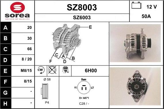 SNRA SZ8003 - Ģenerators autodraugiem.lv