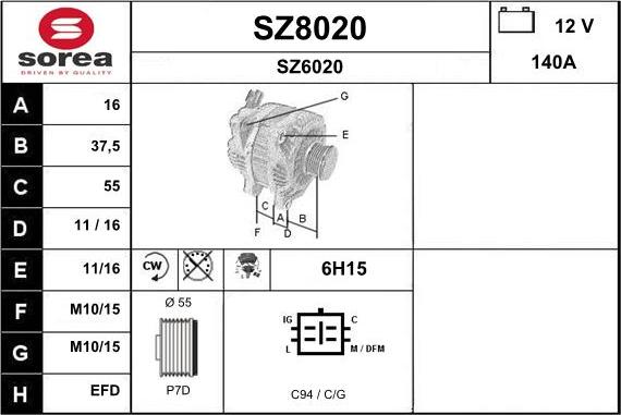 SNRA SZ8020 - Ģenerators autodraugiem.lv