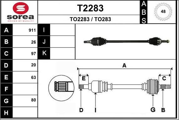 SNRA T2283 - Piedziņas vārpsta autodraugiem.lv