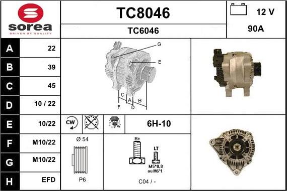 SNRA TC8046 - Ģenerators autodraugiem.lv