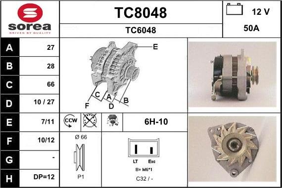 SNRA TC8048 - Ģenerators autodraugiem.lv