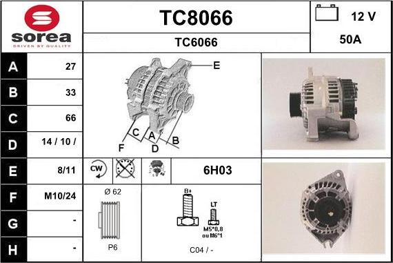SNRA TC8066 - Ģenerators autodraugiem.lv