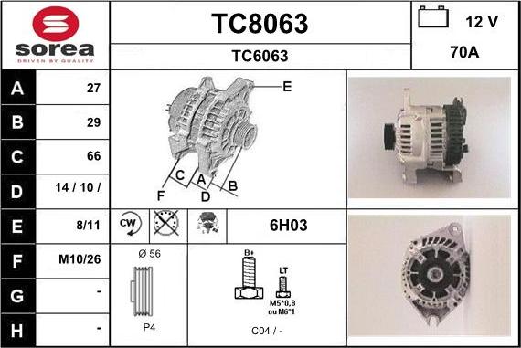 SNRA TC8063 - Ģenerators autodraugiem.lv
