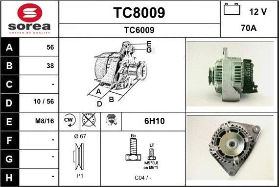 SNRA TC8009 - Ģenerators autodraugiem.lv