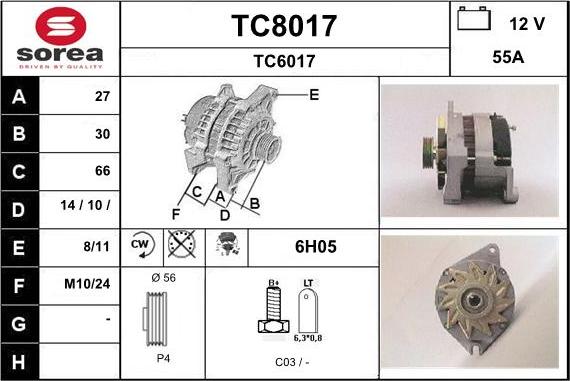 SNRA TC8017 - Ģenerators autodraugiem.lv