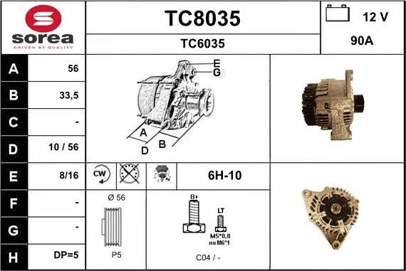 SNRA TC8035 - Ģenerators autodraugiem.lv