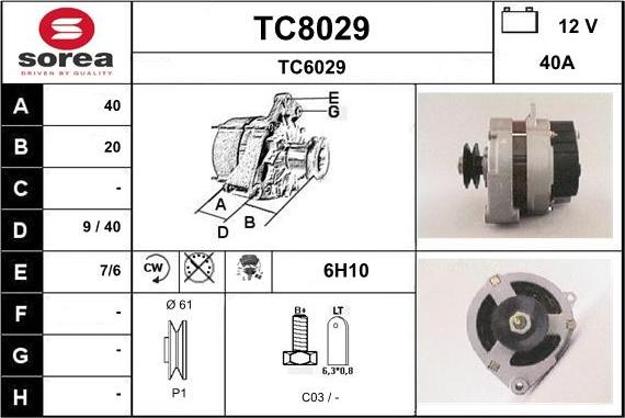 SNRA TC8029 - Ģenerators autodraugiem.lv