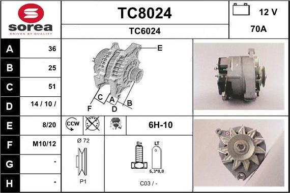 SNRA TC8024 - Ģenerators autodraugiem.lv