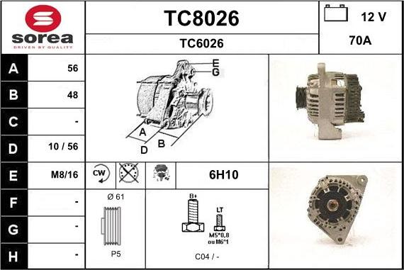 SNRA TC8026 - Ģenerators autodraugiem.lv