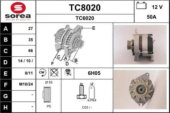 SNRA TC8020 - Ģenerators autodraugiem.lv